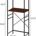 Adjustable Microwave Stand for Mini Fridge - Over Refrigerator Shelf Organizer with Storage Rack, Height Adjustable Space Saver for Dorm, Kitchen, Office Use, Brown