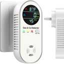 NICGOL 4-in-1 Upgraded Natural Gas Detector & Carbon Monoxide Detectors - Carbon Monoxide Detectors Plug in - Natural Gas, Propane, Co Detector, Temperature & Humidity Detectors for Home, RV (White)