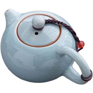 LIFKOME Porcelain Teapot 5.11X3.14X3.07In Ceramic Tea Kettle Heat Resistant Loose Leaf Tea Pot for Home Office Tearoom with Smooth Edges