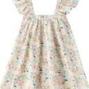 Baby Girls Cotton Sleeveless Swiss Dot Dress Ruffle Sleeve Party Sundress (White)