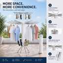 Tripod Clothes Drying Rack, Space Saving Rust-Proof Aluminum, Rotating Foldable Portable Stand for Laundry, Indoor & Outdoor Garment Rack + Bonus Lint Roller