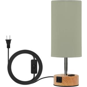 Bedside Table Lamp Touch Control with USB Port,Sage Green 3 Way Dimmable Nightstand Lamp for Bedroom, Dorm, Living Room, Office