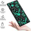 for Samsung Galaxy S24 Ultra Case, Pattern Slim Liquid Silicone Anti Slip for Galaxy S24 Ultra Phone Case 6.8 inch, Handsome Black