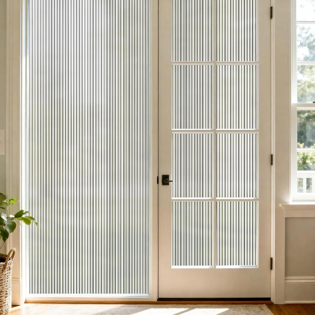 Reeded Glass Window Privacy Film, Static Cling, 29.5"x78.74"