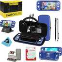 Switch Lite Accessories Bundle, Kit with Carrying Case,TPU Case Cover with Screen Protector,Charging Dock,Playstand, Game Case, USB Cable, Stylus,Thumb Grip Caps for Nintendo Switch Lite (Turquoise)