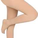 Compression Pantyhose Stockings for Women Men, 20-30 mmHg Closed Toe (Large, Beige)