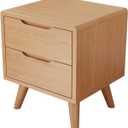 Mid Century Modern Nightstand,Walnut Nightstand,Wood nightstand,Solid Wood End Table,Multi-Functional Bedside Table for Living Room and Study, for Bedroom, Living Room, Office (Nature)