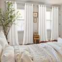 YoungsTex Ivory White Velvet Curtains 84 Inches Long - Living Room Drapes with Grommet Super Soft Luxury Polyester Bedroom Room Darkening Privacy, 2 Panels Set, 52 X 84 Inch