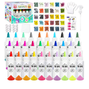 Pack Of 2 30 Colors Tie Dye Kit, Tie Dye Set for Kids, Pre-Filled Tye Dye Bottles, Non Toxic Permanent Fabric Dye Art Set, Easy DIY Fabric Art - Create Fun (30 Colors)