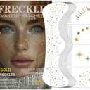 3 Pcs Gold Face Makeup Patches, Glitter Freckles Face Tattoo, Glitter Freckles, Sparkle Makeup Patches, Waterproof Face Glitter Freckles Patches for Women (Gold)