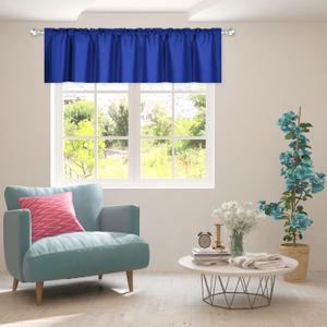 DECOVSUN Bright Yellow Valance for Windows 60x18 Inch Solid Blackout Rod Pocket Kitchen Short Curtain Toppers Valance for Bathroom Living Room
