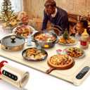 Upgraded Food Warming Mat with Light,Warming Mat for Food,Electric Warming Tray Roll Up,Light Indication Warming Mat for Food with 6 Temp Settings&6H Timer,Auto Shut-Off Food Warming Mat for Parties