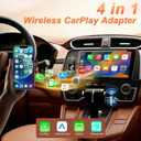 4 in 1 Wireless CarPlay Adapter with Screen Mirroring Supports Apple CarPlay & Android Auto & AirPlay & MirrorLink, 2026 Upgraded screen mirroring dongle for car, USB-A/USB-C Connection, Plug & Play
