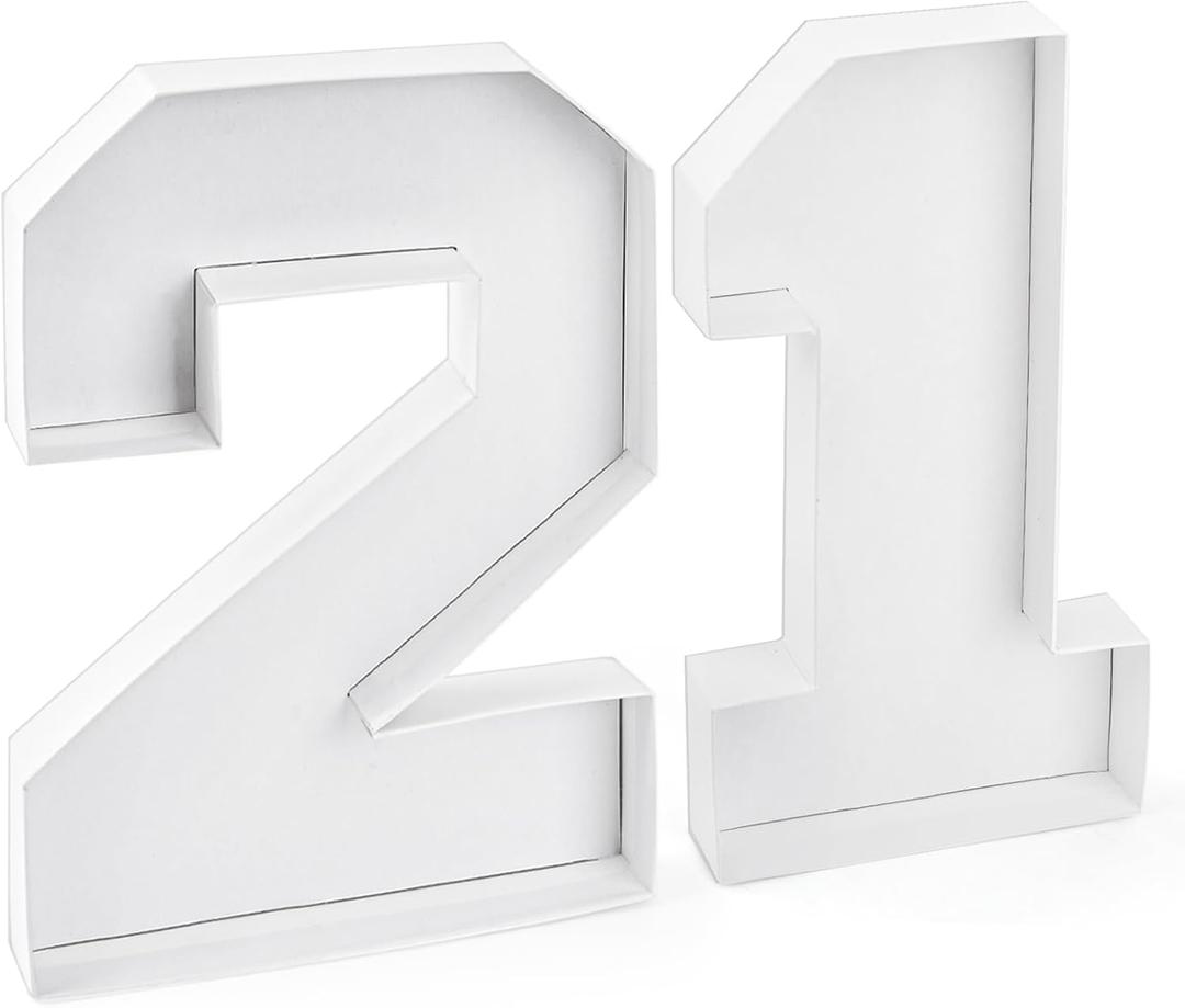 21 Set Cardboard Number for Charcuterie 10.2'' Fillable Tray Charcuterie Paper Box for 21th Birthday Anniversary Party Decorations Chocolate Candy Cupcake Container