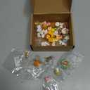 56 Pcs Easter Mini Resin Figures 56 Style Little Figures to Hide Tiny Small Bunny Chick Basket Carrot Bulk Miniature Figurines for Easter Egg Fillers Party Favors Fairy Garden Dollhouse Table Decor
