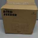 Kingsyard Mesh Caged Bird Feeders for Outdoor Hanging, Tube Squirrel Proof Bird Feeders with Tray for Small Birds Finches Bluebird, Rain Proof Covered, 4 Feeding Ports, Black