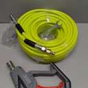M MINGLE Sewer Jetter Kit for Pressure Washer 100 FT, Drain Cleaner Hose with Power Washer Gun, 1/4 Inch NPT Corner Rotating and Button Nose Sewer Jetting Nozzle, Orifice 4.0, 4.5
