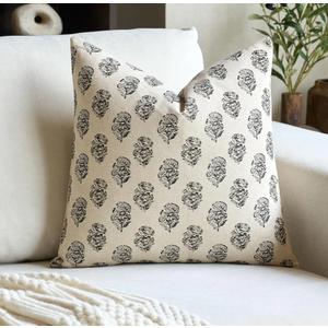 Floral Vintage Throw Pillow Covers 18x18 Pillow Cover Block Print Decorative Cushion Covers Farmhouse Neutral Accent Home Décor for Sofa Couch Living Room Bedroom, 1PC, Charcoal Black Floral Vintage Throw Pillow Covers 18x18 Pillow Cover Block Print Decorative Cushion Covers Farmhouse Neutral Accent Home Décor for Sofa Couch Living Room Bedroom, 1PC, Charcoal Black