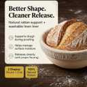 Banneton Bread Proofing Basket with Liner – Natural Rattan Dough Riser with Sourdough Baking Accessories, Artisan Bread Loaves, Homemade Bread Making - 9” Round Sourdough Starter Kit