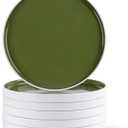 AmorArc Ceramic Plates Set of 6, 8.0 Inch Round Stoneware Salad Plates Use for Dessert, Salad, Appetizer etc,Microwave and Dishwasher Safe, Scratch Resistant Small Deep Dinner Plates-Light Green
