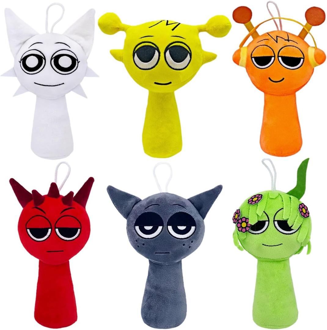 fonaxere 2024 Sprunk Plush Toys, 8'' Sprunky Wenda Oren Plushies, Sprunk Simon Gray Stuffed Toys Dolls Gifts for Birthday Christmas (6 Pcs)