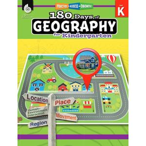 180 Days: Social Studies, Geography for Kindergarten Practice Workbook for Classroom and Home, Cool and Fun Practice Created by Teachers (180 Days of Practice)