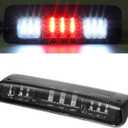 Partsam Replacement for F150 F-150 2004 2005 2006 2007 2008 High Mount Stop Light 3rd Third Brake Light Smoked LED Rear Cab Roof Center Mount Brake Tail Cargo Light Lamp Chrome Housing w/3 Plugs