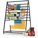 15 Tier Ribbon Organizer, 31.4in Double-Sided Metal Scarf Display Rack