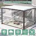 Clear Tarp 8x12ft Heavy Duty 8 Mil Vinyl Waterproof, UV & Tear Resistant with Rust-Proof Grommets for Chicken Coop, Greenhouse, Patio & Porch Enclosure