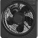 PNTCK 13" Box Fan with 3 Speeds, 5 Blades, Powerful Desk Fan with Touch Control, 15h Timer, Portable Quiet Table Fan for Bedroom Home Office