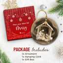 Rustic Nativity Christmas Ornament 2025-2-Sided Printed Ceramic Nativity Scene Ornaments, Religious Presents for Christian Women Men - Holy Family Jesus Christmas Tree Decorations