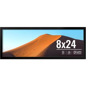 LaVie Home 8x24 Picture Frame for Wall Display, 8x24 Black Picture Frame with HD Plexiglas, 8 x 24 Poster Frame 1 Pack, Display Frame for Vertical or Horizontal, Classic Collection