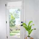 WdFour Small French Door Curtains with Silky Feel Easy Installed Door Panels,Front Door Sidelight Curtain Tie up Shade, Washable Curtain (25W x 70L Inch Bleach White, 1 Panel)