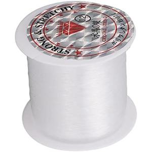 Pssopp 142 Yards Clear Nylon String, Wide Application Nylon Cord 0.2mm Crystal String Bead Cord for Craft Jewelry Making Necklace Bracelet