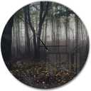 Modern Wall Clock 'Dark Spooky Misty Wild Forest ' Cottage Large Wall Clock for Living Room Decor (38x38, Multicolor)