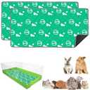 Mooydee 2 Pack Guinea Pig Bedding - Washable Guinea Pig Liner for Midwest Cage, Waterproof Reusable & Anti Slip Pee Pads Super Absorbent Mats for Small Animals Rabbit Hamster Rat (Green, 48 x 24 Inch)