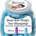 Homie Foam Earplugs for Sleeping, 60 Pair - 33dB Highest NRR, Comfortable Ear Plugs for Sleeping, Snoring, Travel, Concerts, Studying, Loud Noise, Work (Blue, 60 Count)