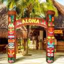8.5 Ft Tiki Inflatables Hawaiian Luau Party Decorations Summer Tropical Inflatables Archway Outdoor Lighted Large Aloha Hawaii Birthday Party Decorations for Luau Tiki Bar Beach Pool Patio