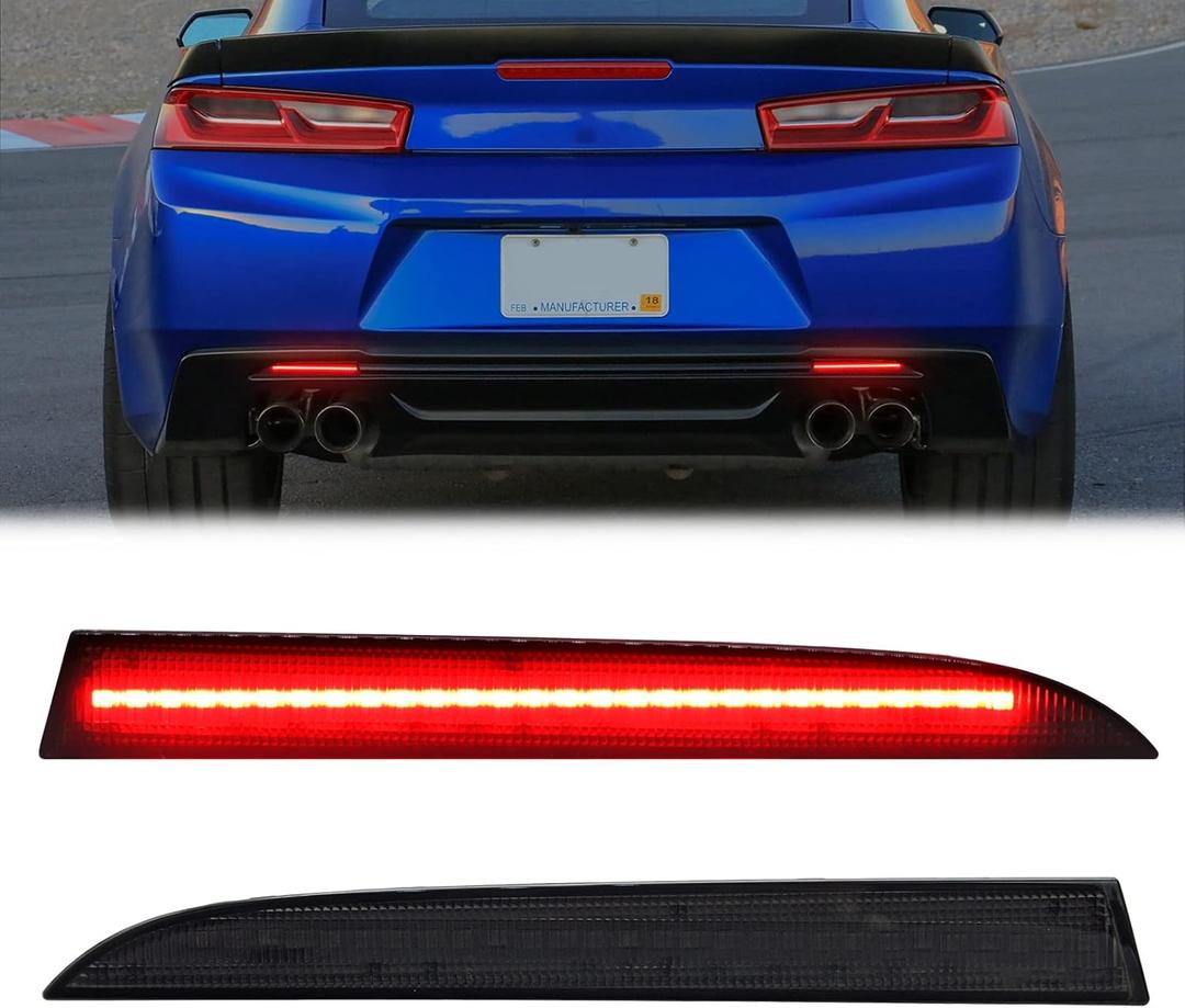 R&F Auto LED Rear Bumper Reflector Light Compatible with Camaro 2016-2024, Traverse 2013-2017, Replacement for C'adillac ATS / XT5 Rear Bumper Reflector Brake Lamps