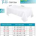 Kesfey 6 Packs Rectangle Table Cloths 60 x126 inchs White Polyester Tablecloths Stain and Wrinkle Resistant Tablecover Washable Banquet Fabric Tablecloth for 8 Foot Tables for Wedding Baby Shower