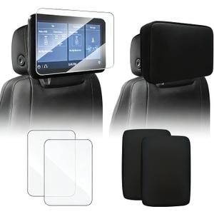 Neoprene Protective Padded Cover & HD PET Screen Protector Kit for 2021-2026 Chevy Tahoe/Suburban & GMC Yukon/Yukon XL 12.6" Rear Touchscreen, 2 Shock-Absorbing Covers + 2 Anti-Scratch Screen Films