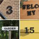 4 Inch Floating Metal House Numbers and Metal letters, Black Modern Door Number and Address letter, for Home Office Street Apartment Outside(F)