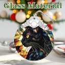 5 x Black Cat Stained Glass Ornament, Christmas Ornaments Christmas Tree Decorations, Holiday Decor, Stocking Stuffer, Gift Idea, Gifts for Cat Lover, Pet Lover