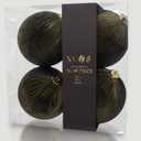 4PCS Green Velvet Christmas Ornaments Set  6 Inch Large Flocked Shatterproof Baubles for Xmas Tree Decoration, Hanging Ornaments for Holiday & Home Dcor (Green, 6 Inch / 15 cm)