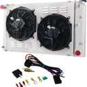 3 Row Aluminum Radiator& Shroud Fan&Relay kit for Chevy Chevelle Impala Caprice Malibu C/K/G C10 C20 C30 K10 K20 K30 K5 Suburban GMC Buick Cadillac Plymouth Pontiac El Camino V8 1971-1990