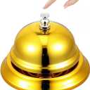 IMIKEYA Gold Call Bell: Desk Bell for Service Elegant Front Desk Metal Service Bell Ringer Call Bell Dinner Bells for Hotels Restaurants and Reception Classroom