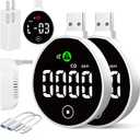 USB 2-in-1 Gas & Carbon Monoxide Detectors with Touch Screen, Plug-in/USB-A/USB-C Powered CO & Gas Detector Alarm, CO, Natural Gas, Propane, Methane, Explosive Gas Alarm (2-Pack)