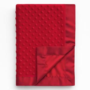 Pro Goleem Baby Soft Minky Dot Blanket with Silky Satin Backing Gift for Boys and Girls (Red, 30’’ x 40’’)