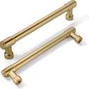 Khtumeware 2 Pack 5 Inch(128mm) Champagne Bronze Kitchen Cabinet Handles Warm Brass Cabinet Pulls Gold Kitchen Cabinet Hardware for Cupboard Drawer Pulls Dresser Handle
