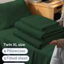 Twin XL Size 3 Piece Sheet Set - Comfy Breathable & Cooling Sheets - Hotel Luxury Bed Sheets for Women & Men - Deep Pockets, Easy-Fit, Soft & Wrinkle Free Sheets - Emerald Green Oeko-Tex Bed Sheet Set